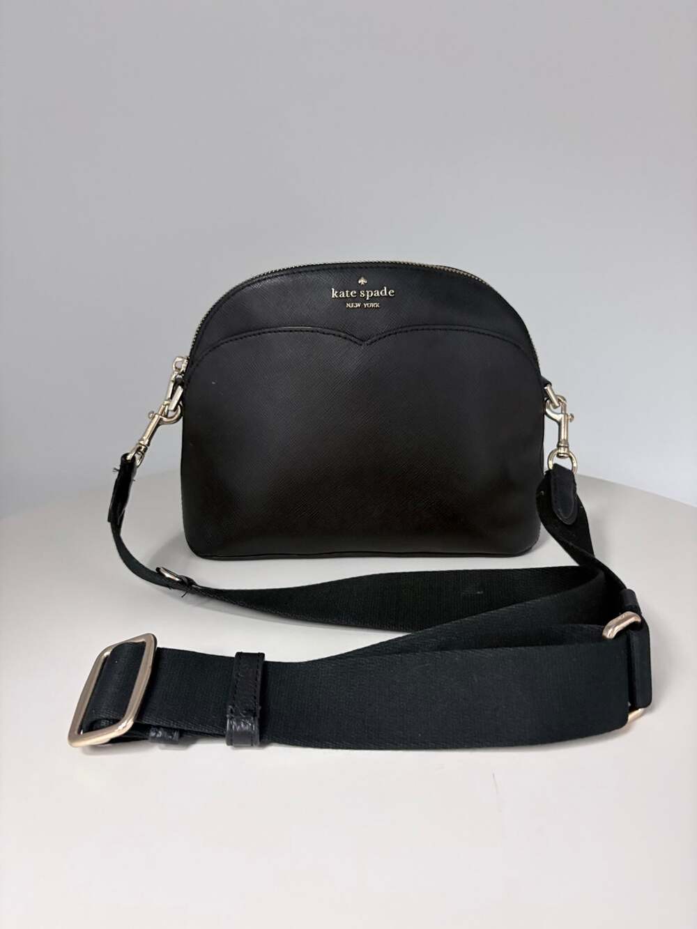 Kate Spade Dome Crossbody Black with thick strap